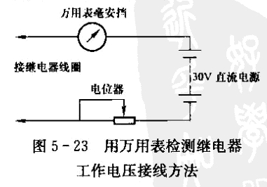 用萬用表檢測繼電器工作電壓接線方法