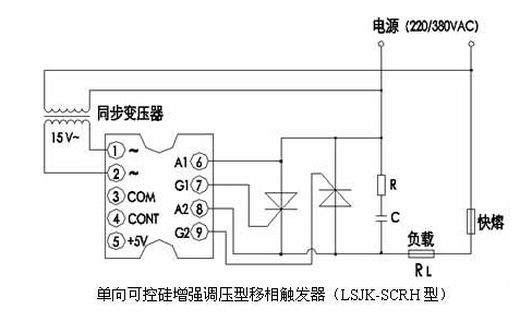 單向可控硅增強調(diào)壓型移相觸發(fā)器(LSJK-SCRH型)